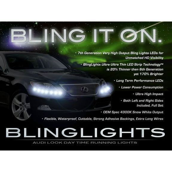 DRL Strip Lights Headlamps Headlights Head Lamps Day For Lexus LS430 LS LED