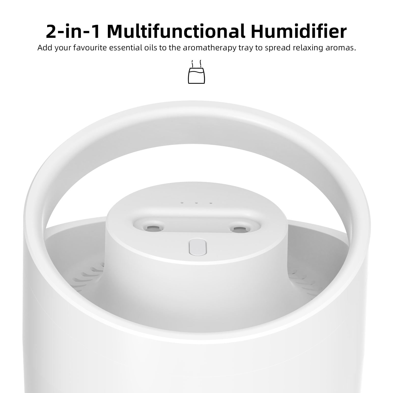 RAPOBRIX 2.5L Cool Mist Humidifier for Room - Quiet Ultrasonic Top Fill for Baby/Bedroom/Large Room (White