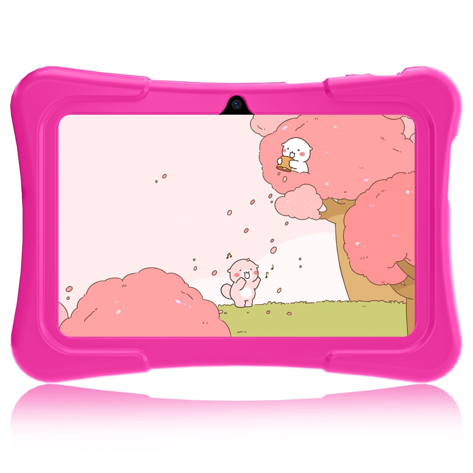 EDDBNi 7" Kids Tablet，6GB RAM 32GB ROM Android Tablet Computer for Children，parental controls，Eye Protection Toddler Tablet for Ages 4-12（Rose red）