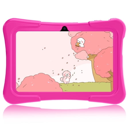 EDDBNi 7" Kids Tablet,6GB RAM 32GB ROM Android Tablet Computer for Children,parental controls,Eye Protection Toddler Tablet for Ages 4-12(Rose red)