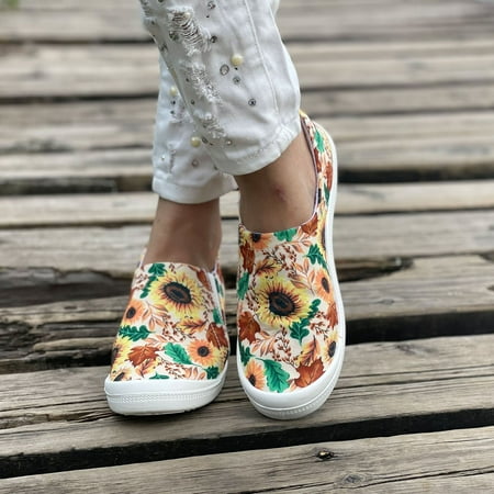 

Shoes for Women KKCXFJX Halloween Women s Flat Bottomed Low-cut Canvas Shoes One-foot Lazy Version Student Casual Flat Shoes