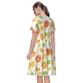 thumbnail image 2 of Bixox Robe d'Été à Manches Courtes pour Femme, Coupe Ample Évasée, Longueur Genou, avec Poches - Citrons Colorés, 2 of 7