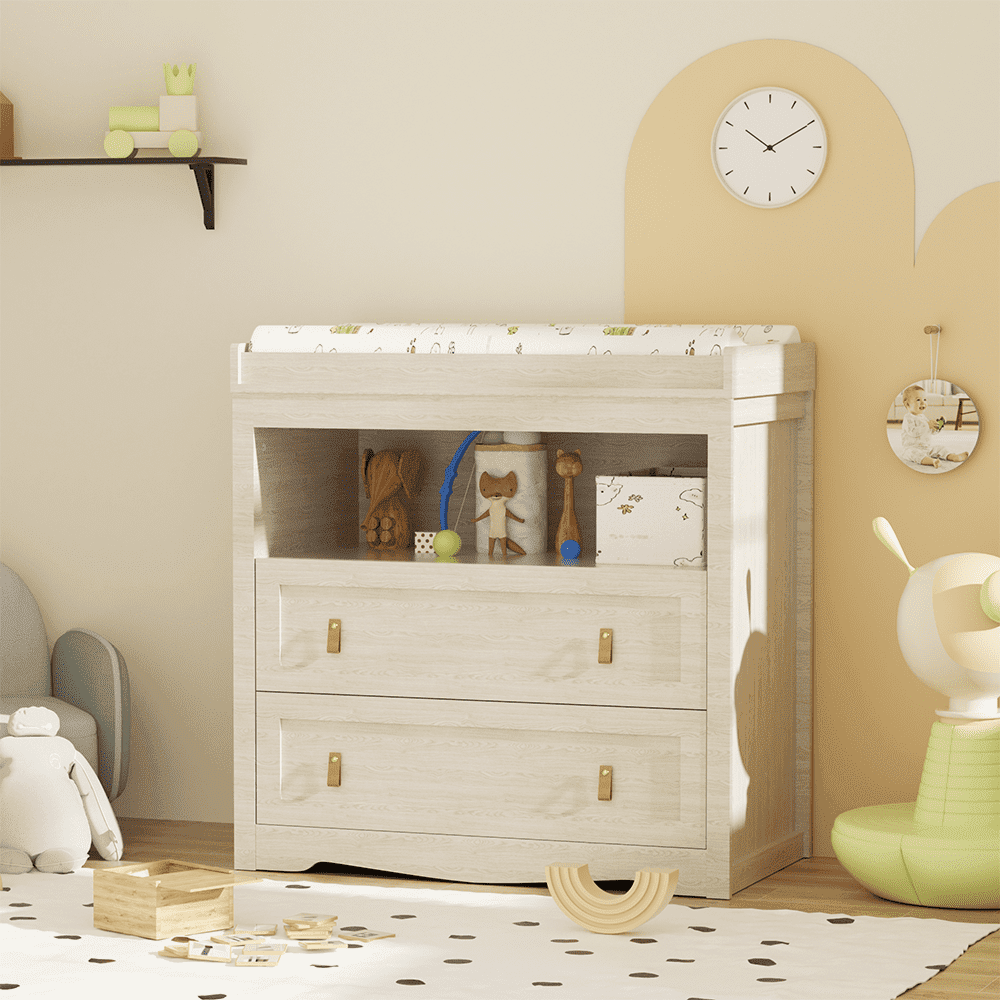 Delta Children Hayes Wooden Infant Changing Table with Toddler Pad