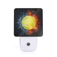 thumbnail image 1 of Fotbe Tennis Ball In Fire And Water Luz Nocturna LED, Luz de Noche con Sensor de Luz Natural de Anochecer a Amanecer, Se Enchufa a la Pared, Blanco Cálido 0.5W-UK, 1 of 7