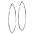 thumbnail image 2 of 925 Sterling Silver Rhodium-plated 2.5mm Satin Diamond Cut Hoop Earrings; for Adults and Teens; for Women and Men, 2 of 3
