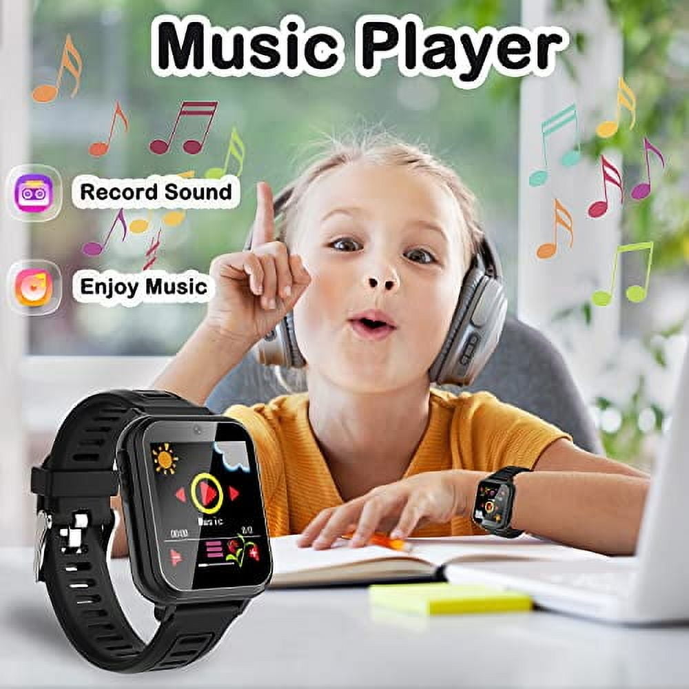 Kids Game Smart Watch for Kids with 24 Puzzle Games HD Touch Screen Camera Video Music Player Pedometer Alarm Clock Flashlight 12/24 hr Kids Watches Gift for 4-12 Year Old Boys Toys for Kids