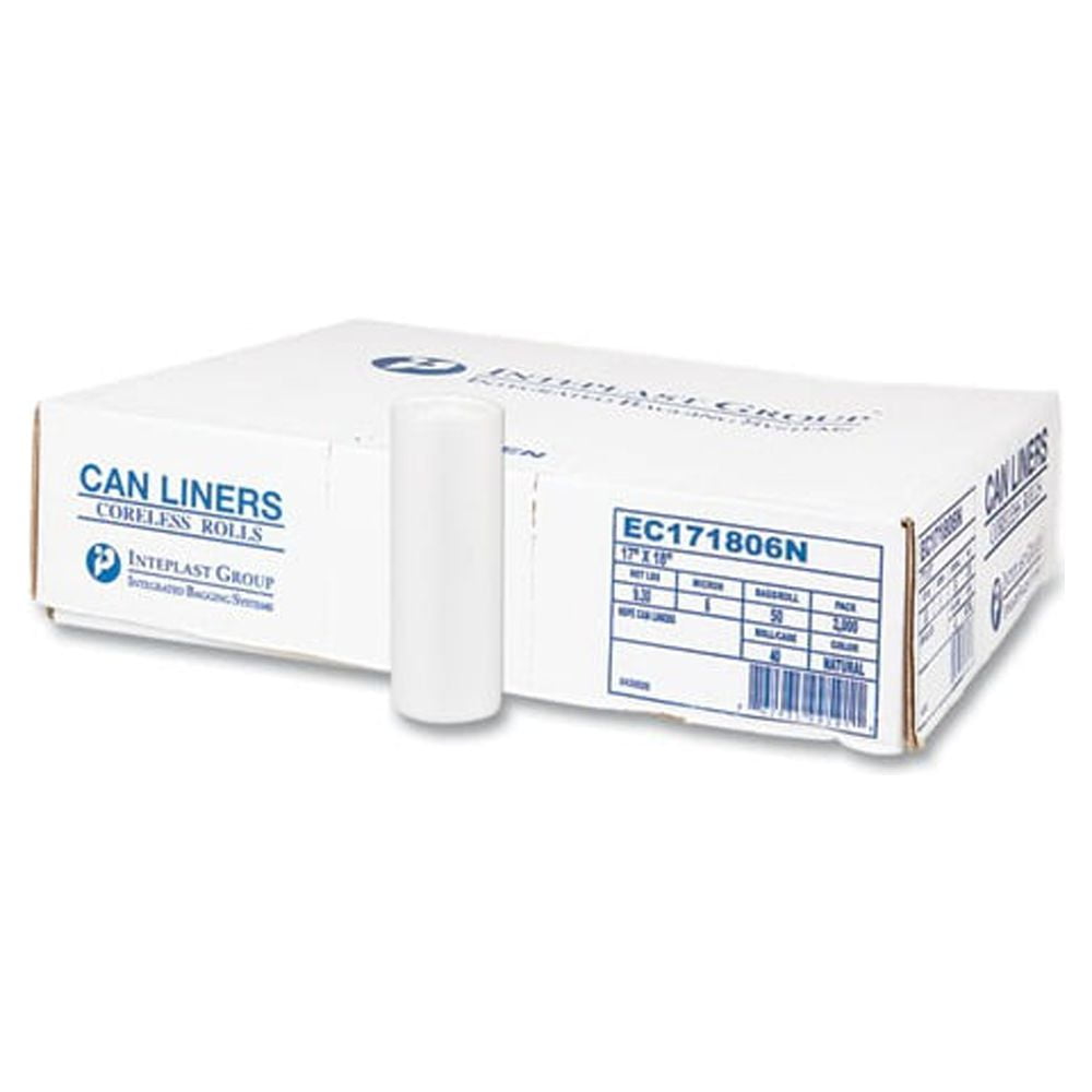 Inteplast Group High-Density 4-Gallon Trash Bag, 50/Roll, 40 Rolls/Carton