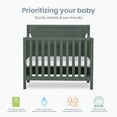 thumbnail image 6 of Dream On Me Bellport 4 in 1 Convertible Mini Crib In Green, 6 of 9