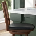 thumbnail image 4 of Merrick Lane Wooden Crossback Swivel Pub Stool with Faux Leather Seat & Footrest, Antique Oak/Black, 4 of 12