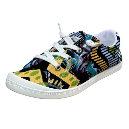 

GEZHEN Women s Shoes Floral Casual Flat Soft Soled One Wear Comfort Fashion Comfortable Shoes Non Slip Low Top Platform Shoes