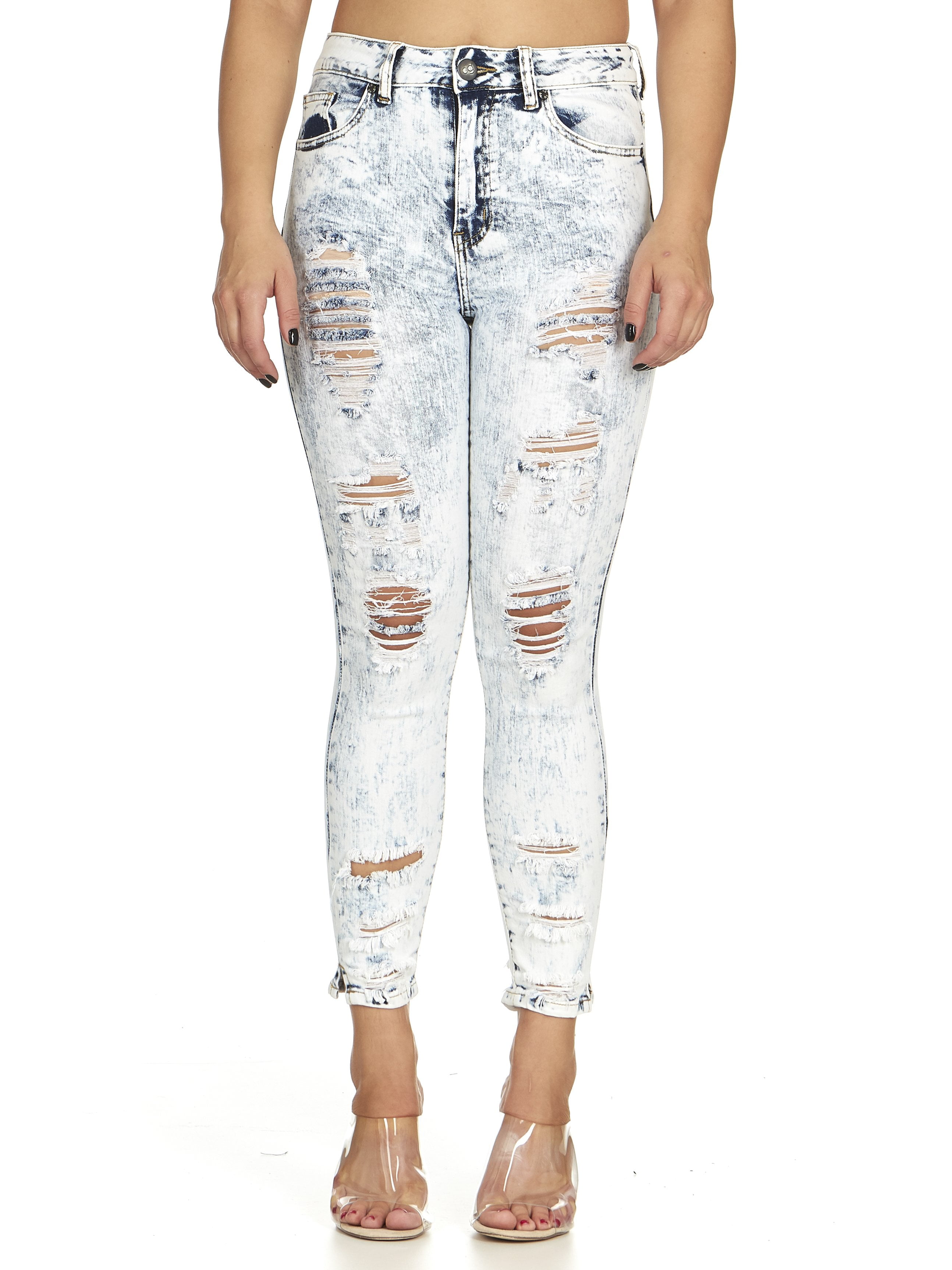 CG Jeans - Cover Girl Women's Distressed Torn Plus Size Skinny Jeans ...