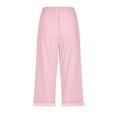 thumbnail image 3 of WILLBEST Pantalones Casuales de Mujer, Cintura Alta, Cordón Ajustable, Cómodos, Suaves, para Playa, Vacaciones, elegantes, Capri. Extra Grande, 3 of 4