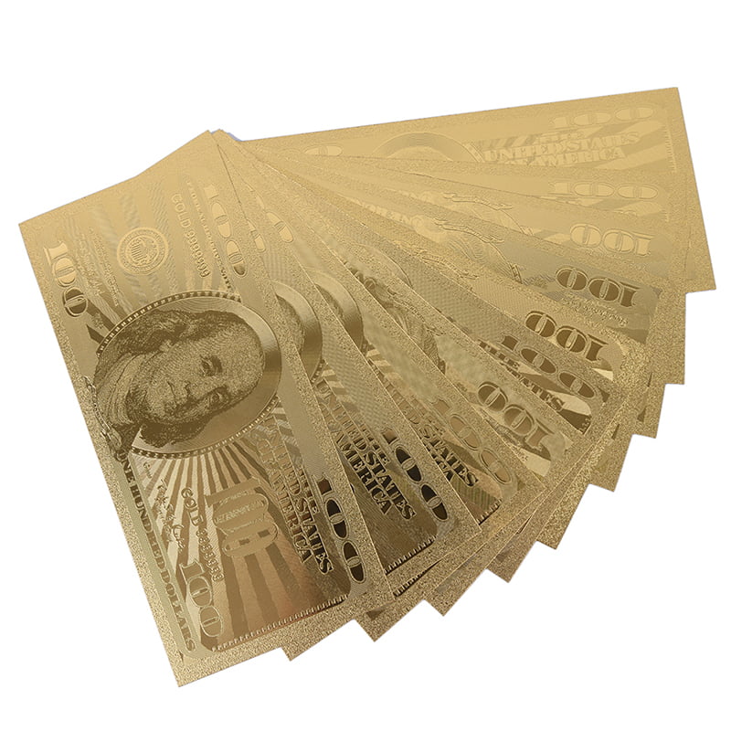 US High Quality $100 Banknotes USD 24k Gold Foil Paper Money Dollar-A 1 One 