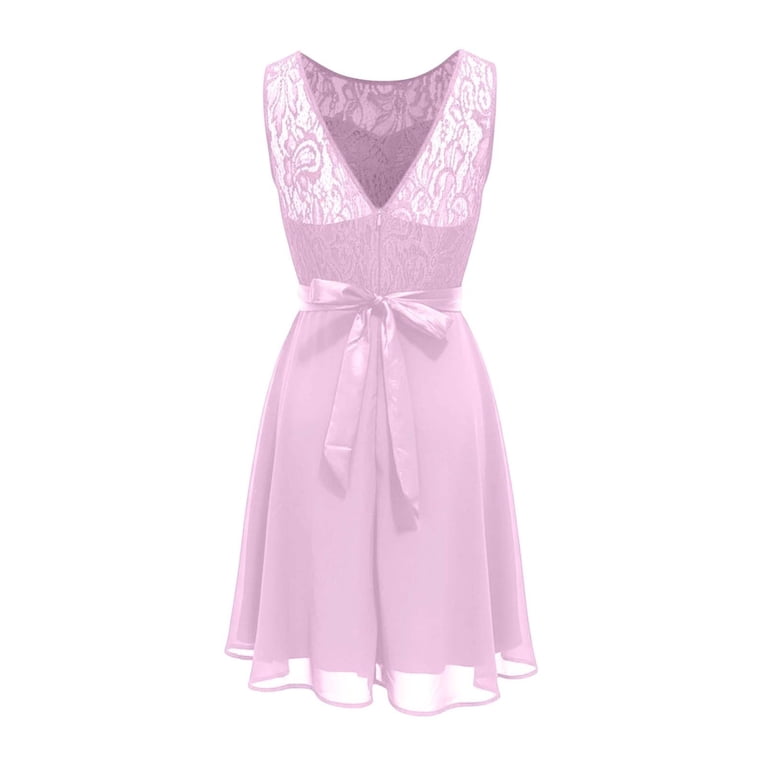 light pink flowy dress HEVRJEWJD Women's Summer Formal Dress, Sleeveless Lace Top Skirt A-Line for Parties Weddings M bach-masters