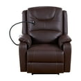 thumbnail image 3 of MAYEERTY Zero Gravity Recliner Chair with Air Massage, Heating, Phone Holder and Lift Assist, Faux Leather Brown, 3 of 7