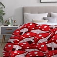 thumbnail image 4 of Yibo Cute Frog and Mushrooms Blanket Flannel Soft and Comfortable Anti-static Bed Sofa Blanket, 4 of 8