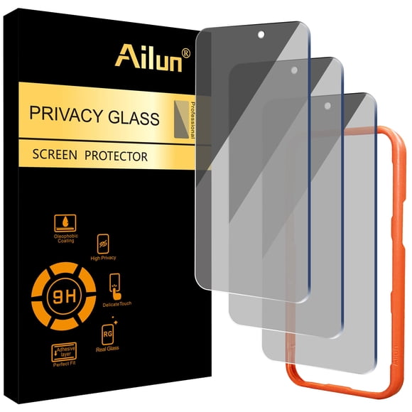 Protector de pantalla Ailun para iPhone 16 Pro Max de 6.9" con privacidad, paquete de 3