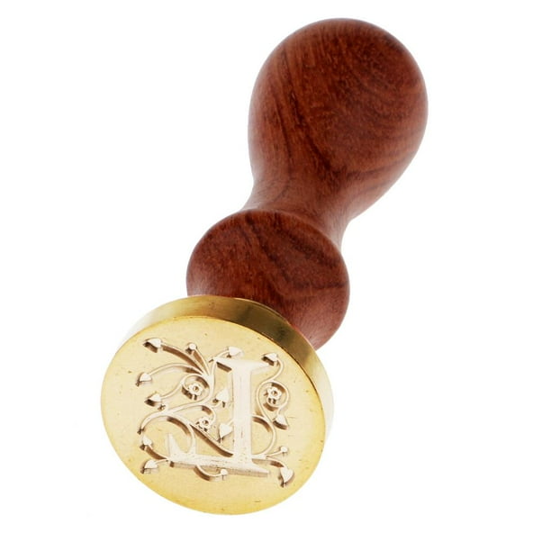 Hacha de campaña de cera vintage de 25 mm de diámetro con mango de madera para invitaciones de boda L