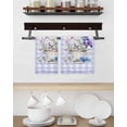 thumbnail image 3 of Spring Easter Kitchen Dish Towels for Drying Dishes Set of 3, Bunny Botanical Flowers Leaves Purple Check Waffle Weave Microfiber Hand Tea Bathroom Towels Quick Dry & Absorbent Towel 15.7x23.6, 3 of 7