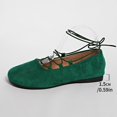 thumbnail image 4 of Hinvhai Ballet Flats Shoes for Women Lace Up Closed Square Toe Comfortable Dress Flats Criss Cross Strap Fashion Strappy Shoes Green 7(39), 4 of 9