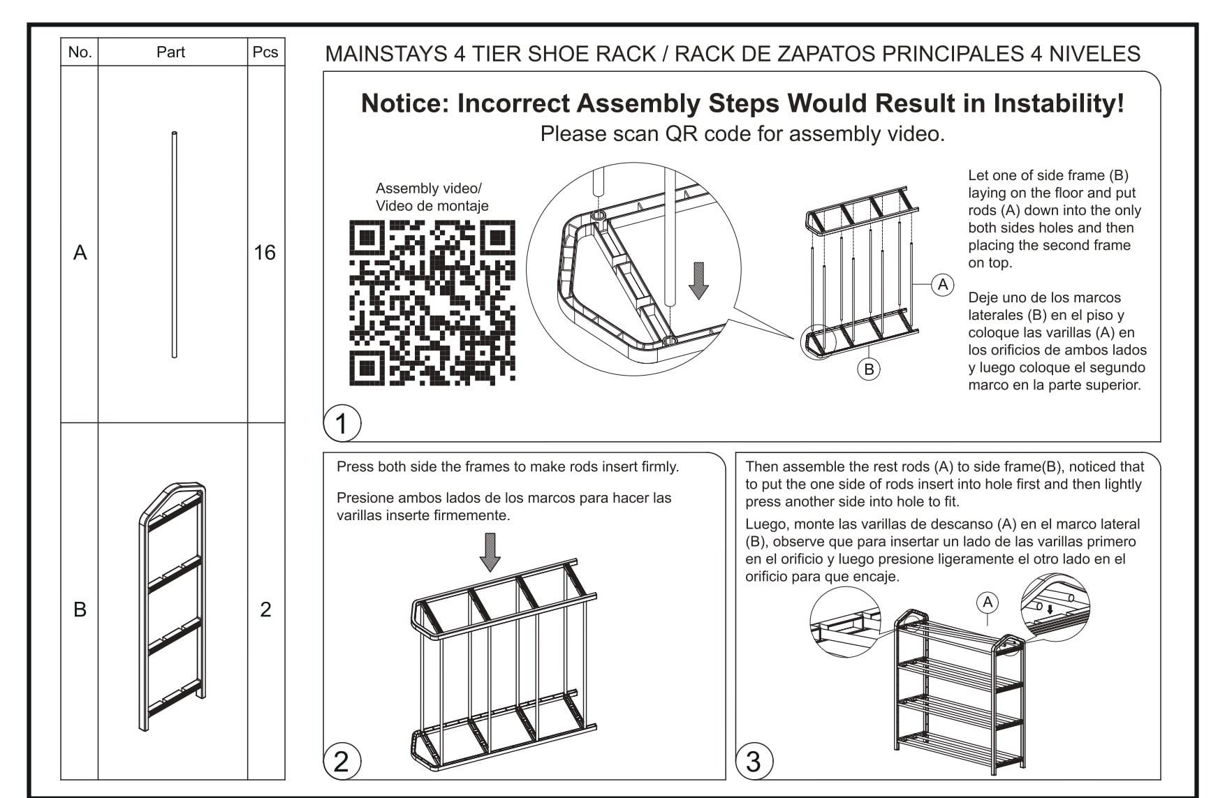 Addis Metallic 4 Tier Shoe Rack