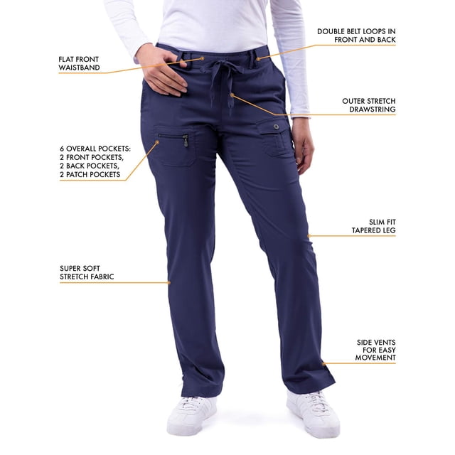 Adar Uniforms Women's Scrub Set - Enhanced V-Neck Top/Multi Pocket Pants