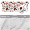 thumbnail image 5 of Curtain Valance for Windows, Spring Floral Watercolor Peony Kitchen Valances Rod Pocket Short Curtains, Vintage Ink Art Window Valance for Bedroom Bathroom Living room 60x18in, 5 of 9