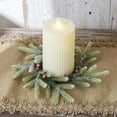thumbnail image 6 of Beautynvta Christmas Candle Ring Wreath, 9.84'' Snow Flocked Artificial Pine Wreath with Red Berries, Fake Greenery Wreath for Home, Wedding, Christmas Holiday Table Decorations, 6 of 9