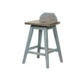 thumbnail image 5 of Kris Kitchen Dinette Swivel Bar Stools, Distressed Gray & Washed Blue Wood, Farmhouse, 28.5"H (Set Of 2), 5 of 5