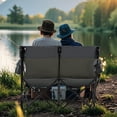 thumbnail image 2 of Costway 2-Person Outdoor Folding Loveseat with Cup Holders Armrests Carrying Bag, 2 of 10