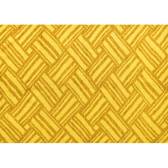 Ahgly Company Machine Washable Indoor Rectangle Abstract Yellow Modern Area Rugs, 2' x 3'