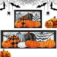 thumbnail image 3 of Halloween Orange Pumpkin Vintage Kitchen Rugs and Mats Non Skid Washable Set of 2, Floral Leaf Retro Black Kitchen Runner Rug,Kitchen Floor Mat Under Sink Mat Throw Rug for Doormat, 3 of 6