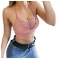 thumbnail image 2 of BOOMILK Crop Tops for Women Lace Sleeveless Halter Underwear Camisole Bra, 2 of 5