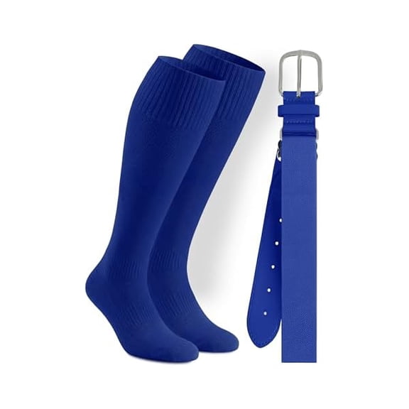Eryueer Baseball Socks and Belt Combo Youth Boys Adjustable Softball Football Socks and Elastic Baseball Belts for Boys Girls