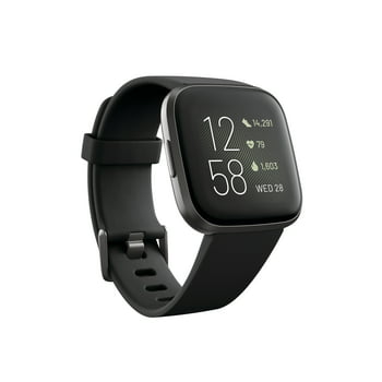 Fitbit Versa 2  & Fitness Smartwatch - Black/Carbon Aluminum