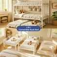 thumbnail image 6 of ASINMAK Twin-over-Twin Triple Bunk Bed with Trundle and Built-in Ladder, Metal, White, 6 of 9