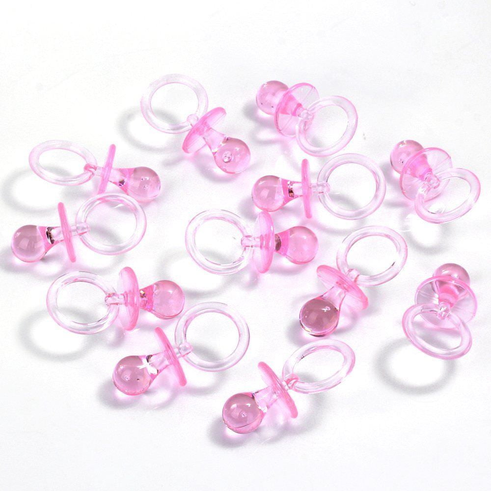 Large Acrylic Baby Pacifiers Baby Shower Favor Pink Yellow Blue Clear