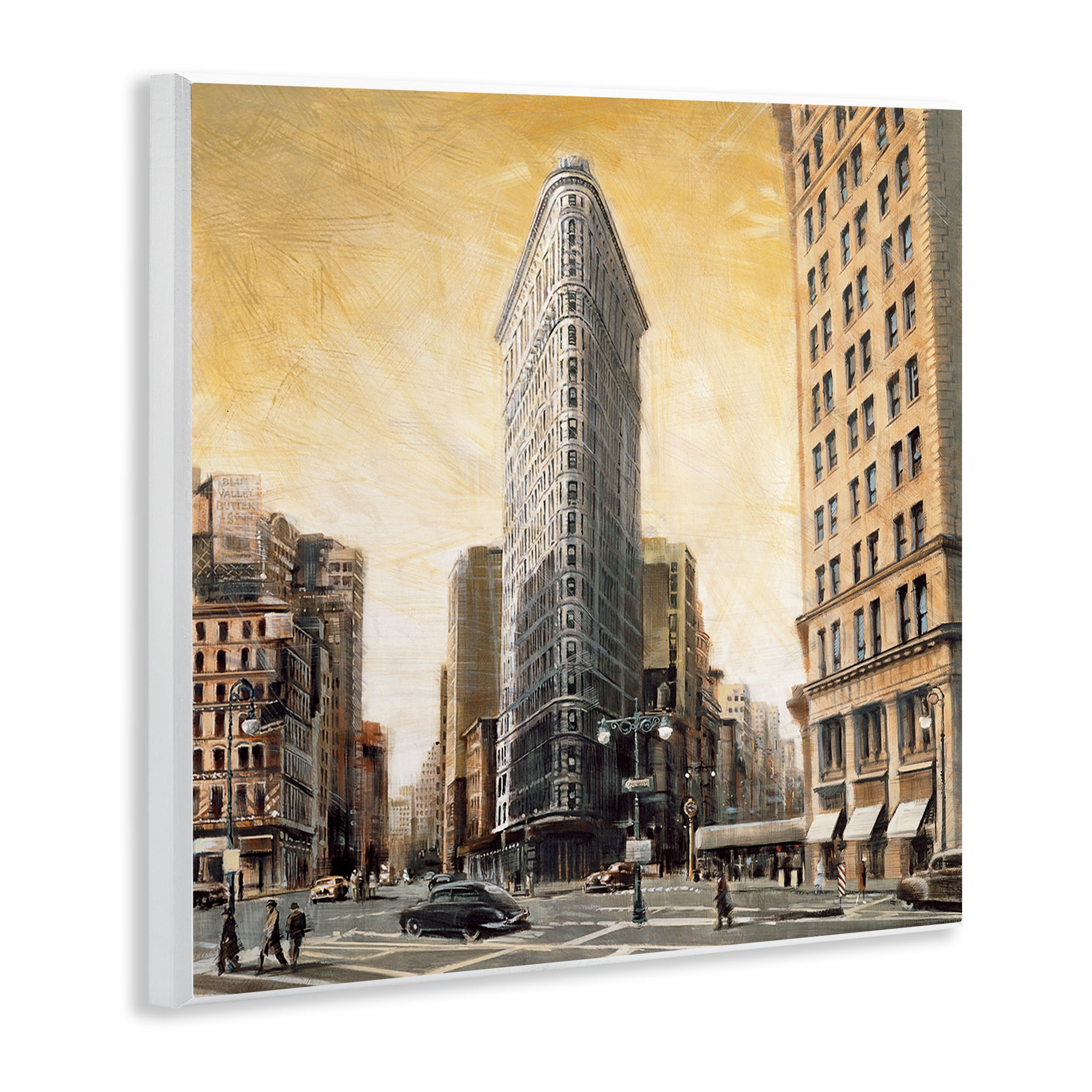 Stupell Industries People Strolling City Scenic & Cityscapes Painting Unframed Art Print Wall Art, 12 x 12