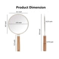 thumbnail image 2 of YEAKE Espejo de mano con asa para maquillaje, pequeño y lindo espejo de mano de madera para afeitarse con orificio para colgar, espejo de tocador de viaje portátil de una sola cara para hombres y muje, 2 of 5