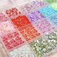 thumbnail image 5 of 1 Box Of Colorful Multi Style Resin Flower Soft Lily Nail Charms Sparkling Rhinestone Flat Bottom Pearl Nail Art Decoration DIY Accessories, 5 of 8