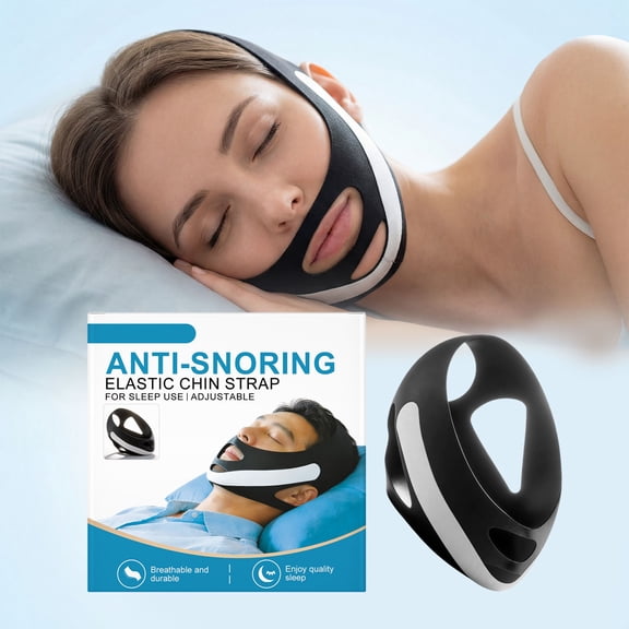 Chin Strap For Sleeping With 4-Side Adjustment Resist Noring Chin Strap Elasticity For Adults Resist Snoring Devices Breathable
