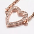 thumbnail image 2 of Bracelet Slider Bracelet Zirconia Box Chains Heart Rose Gold 10-1/4"(260mm) P312, 2 of 4
