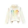 thumbnail image 2 of SGFCWSX Girls Crew Neck Sweatshirt Oversized Print Pullover Top Kids Fleece Lined Winter Sweatshirts White Size 6 Years, 2 of 3