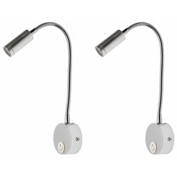 Juego de 2 lámparas de noche de color negro de aluminio, lámpara de escritorio, protección ocular con luz blanca cálida, lámpara de lectura de pared LED de 3W con interruptor ACTIVE Biensenido a ACTIVE
