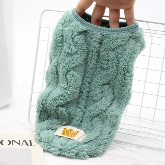 Soft Warm Winter Chihuahua Dog Clothes for Small Medium Dogs Cat Coat Pet Clothing Dog Vest Puppy Sweater Kitten Jacket GREEN XL