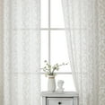 thumbnail image 2 of OVZME Leila 2 Panels Ivory Sheer Curtains 84 Inches Long, Light Filtering 3D Leaf Textured Jacquard Window Drapes for Living Room Bedroom with Top Rod Pocket, Each 40Wx84L Inch, Ivory, 2 of 7
