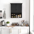 thumbnail image 2 of Mueble de baño montado en la pared COSTWAY con puertas dobles, negro, 2 of 9