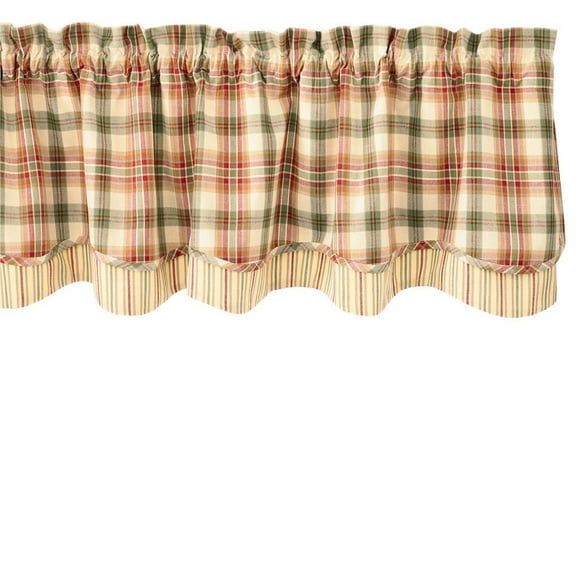 Park Designs Lemon Pepper Lined Layered Valance 16''L