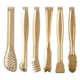 thumbnail image 1 of HINMAY Juego de mini pinzas para servir chapadas en oro, pinzas para aperitivos de 6 pulgadas, pinzas pequeñas de acero inoxidable para cubitos de azúcar, pinzas para hielo, juego de 6, 1 of 5