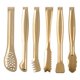 thumbnail image 1 of HINMAY Juego de mini pinzas para servir chapadas en oro, pinzas para aperitivos de 6 pulgadas, pinzas pequeñas de acero inoxidable para cubitos de azúcar, pinzas para hielo, juego de 6, 1 of 5